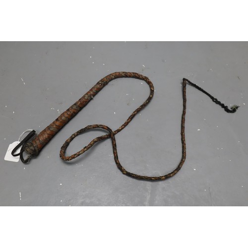 280 - Vintage Handmade Leather Whip