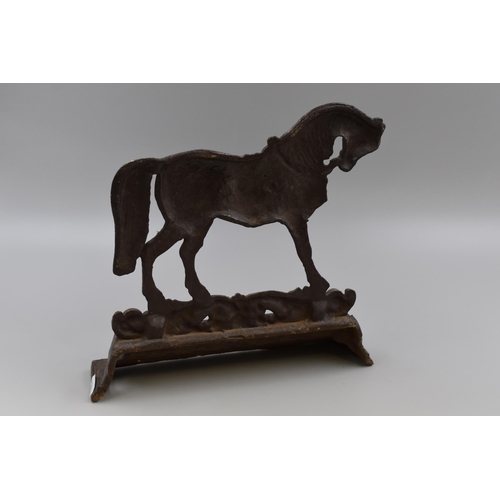 282 - Vintage Cast iron Horse Themed Door Stop 11