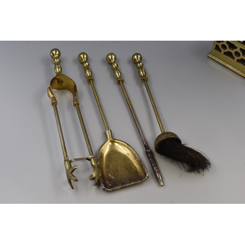 289 - Brass four Piece Companion Set