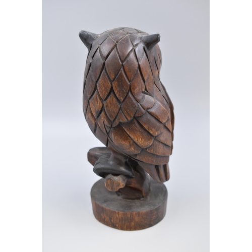 290 - Hand Carved Wooden Owl Figure (13