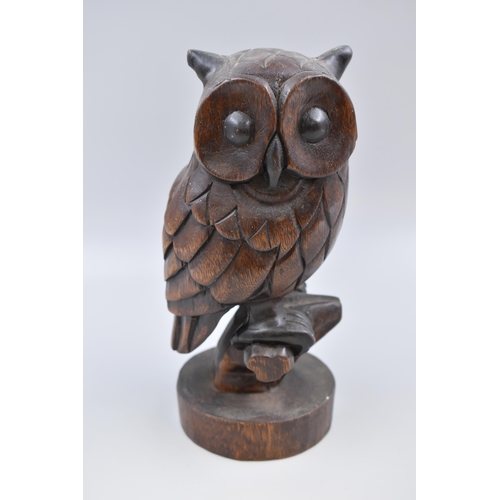 290 - Hand Carved Wooden Owl Figure (13