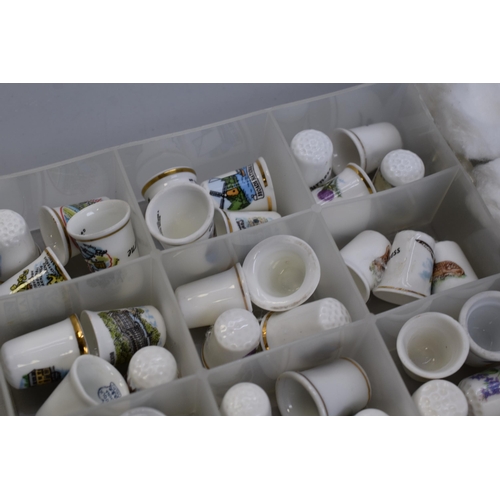 302 - Large Selection of Fine Bone China Thimbles and Other