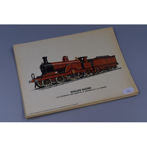 304 - Ten Prescott-Pickup & Co Railway Locomotive Identification Cards