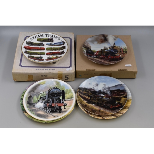 307 - Five Collectors Train Themed Cabinet Plates including Davenport, Regency and Norfolk China