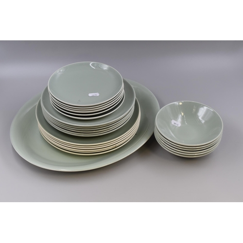 312 - A Twenty Five Piece Poole Cameo Dinner Set. Includes Six Dinner Plates, Plates, Side Plates, Bowls, ... 