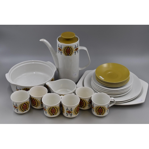 313 - Mid Century Alfred Meakin 22 Piece Coffee Set with Coffee Pot, Side Plates and Cups and Saucers