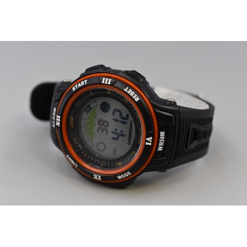 76 - POD Digital Chronograph Gents Rubberised Watch