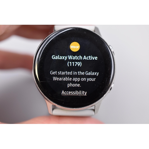 78 - Active Samsung Galaxy Watch complete with Box and Charging Lead (Working when Tested)