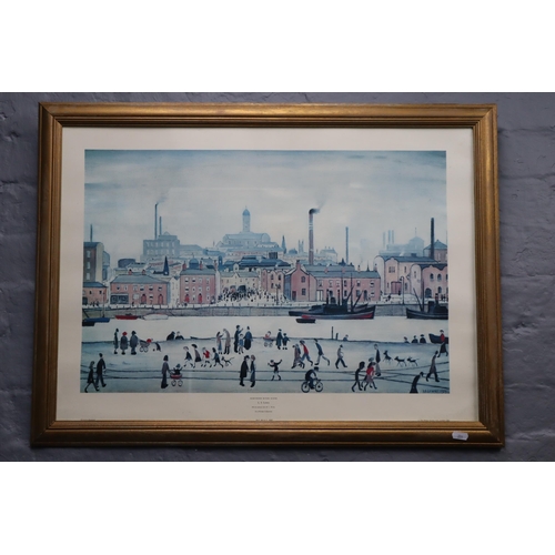 326 - L S Lowry Framed and Print entitled Northern River Scene (30