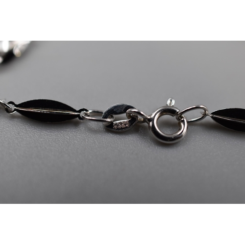 101 - Three Sterling Silver Bracelets. Includes Interlocking Circles, Belcher Chain and Other