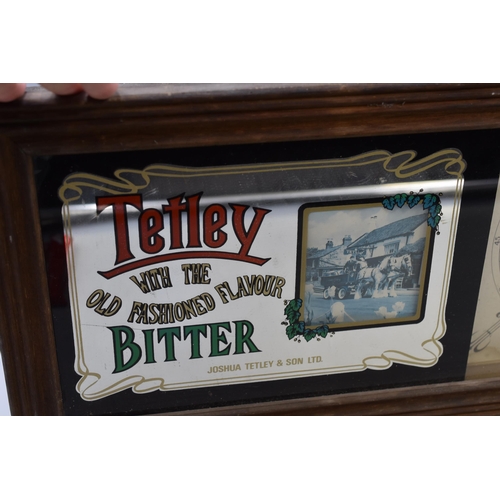 330 - Tetley Bitter Wall Mounted Promotional Clock in Wooden Case (21