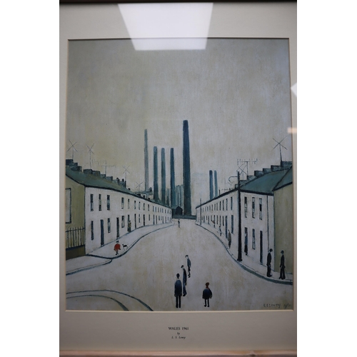 332 - L S Lowry Framed and Glazed Print entitled Wales 1961 (24