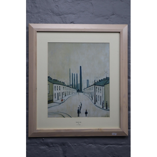 332 - L S Lowry Framed and Glazed Print entitled Wales 1961 (24