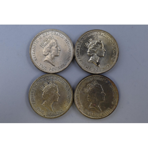 117 - Four Elizabeth II £2 Thistle Coins