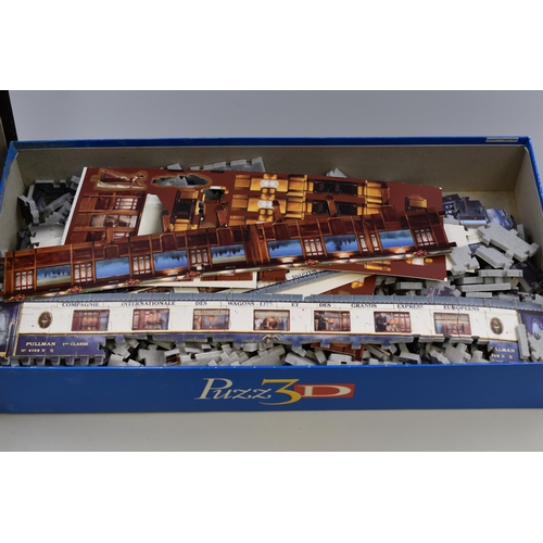 133 - Large Boxed 769 Piece 3D Puzzle of The Orient Express Train seems to be complete with building instr... 