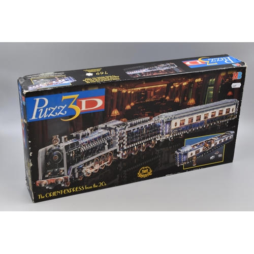 133 - Large Boxed 769 Piece 3D Puzzle of The Orient Express Train seems to be complete with building instr... 