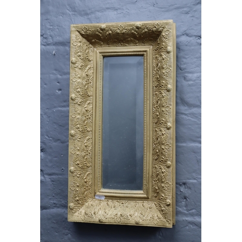 362 - Vintage Wood Framed Bevel Edged Ornate Wall Mirror (19