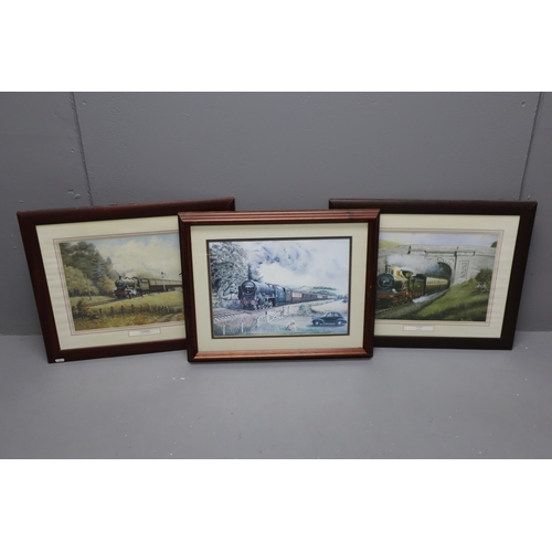 363 - Three Framed and Glazed Prints depicting Steam trains including Lorna Doone by Barry G Price (23