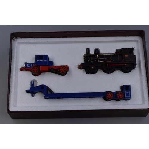 141 - Four new boxed die cast model vehicles to include showman's truck 6