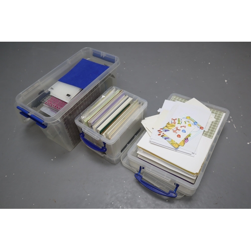 368 - Large quantity of embossing plates for card crafting plus card blanks, envelopes and more