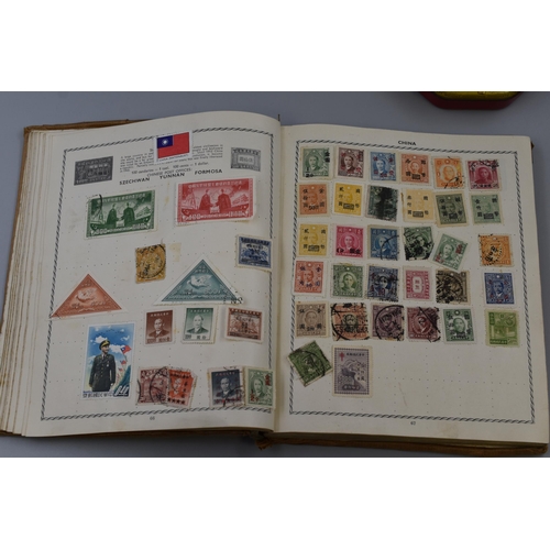 380 - Stock Book Containing Selection of Worldwide Stamps and a Vintage a A S Wilkin Metal Tin Containing ... 