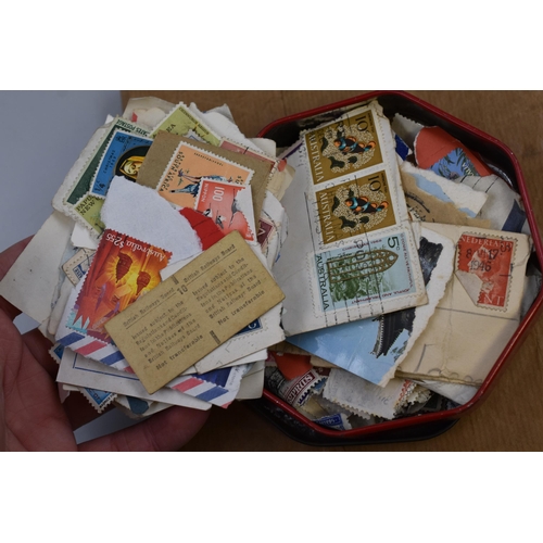 380 - Stock Book Containing Selection of Worldwide Stamps and a Vintage a A S Wilkin Metal Tin Containing ... 