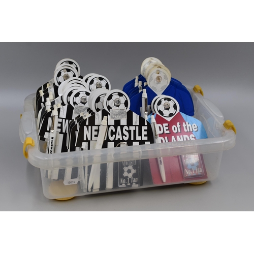 391 - Large Selection of Newcastle, Aston Villa and Rangers Pen, Keyring and Window Sticker Sets