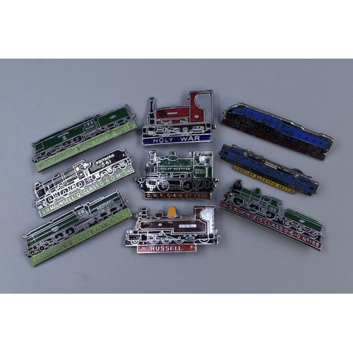 180A - Selection of nine railway pin badges