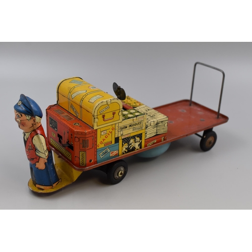 190 - Wells Brimtoy BR Mr Porter and his Truck Clockwork Lithographed Tin Plate Mechanical Toy (Working wh... 