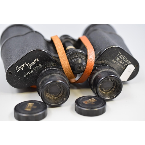 199 - Pair of Super Zenith 7 x 50mm Field Binoculars complete with Case