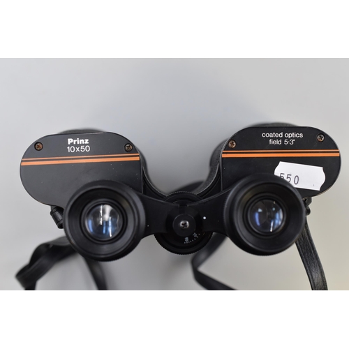 201 - Pair of Vintage Prinz 10x50 Binoculars with Coated Optics in original Storage Case