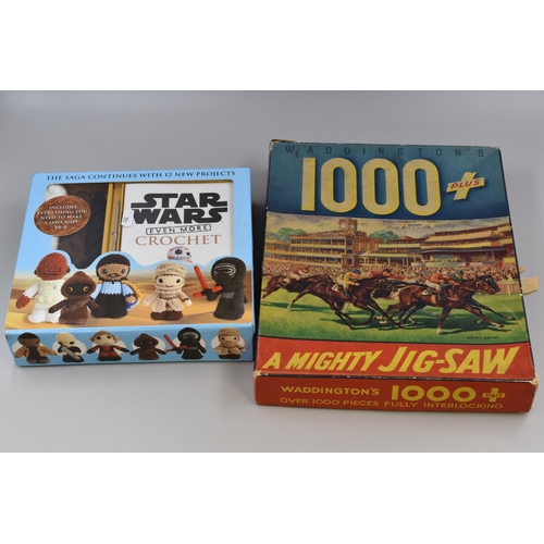 459 - A Star Wars 'Even More Crochet' Set, With Waddingtons 1000+ Piece Jigsaw (Unchecked)