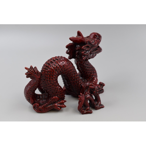 224 - Two Traditional Decorative Chinese Lucky Dragon Statues Largest approx 7