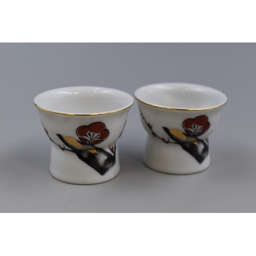 226 - Pair of Japanese Naked Geisha Optical Ceramic Saki Glasses