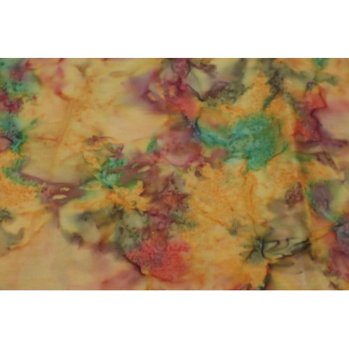 474 - Approx 3mtrs of Multi Coloured Spicy Orange Tie-Dye Patterned Quality Fabric