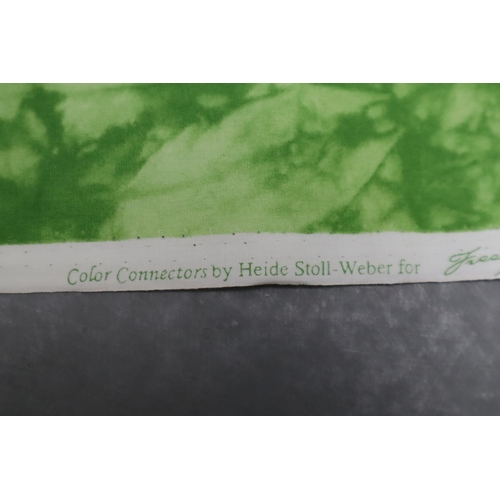 481 - Approx 5mtrs of Multi Coloured Green and Lime Tie-Dye Patterned Quality Fabric