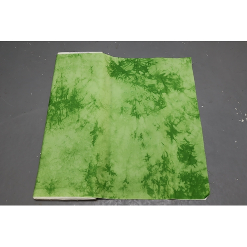 481 - Approx 5mtrs of Multi Coloured Green and Lime Tie-Dye Patterned Quality Fabric