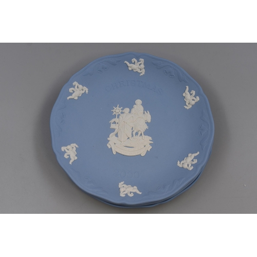 229 - A Selection of Fourteen Wedgwood Jasperware Collectable Christmas Plates (All Approx 19cm Diameter).... 