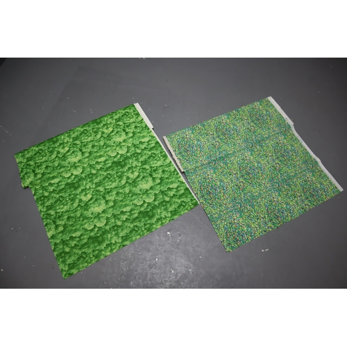 486 - Two Rolls of Fine Quality Fabric with at least 2mtrs on each roll, in pattern Designs of Green Leaf ... 