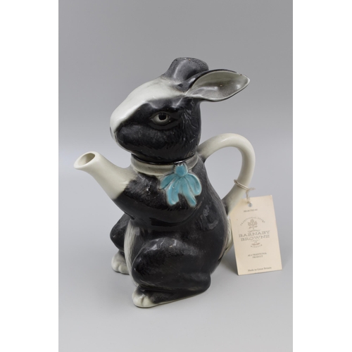 244 - Ceramic Collectable Tony Wood Studio Traditional Rabbit Themed Tea Pot approx 9.5