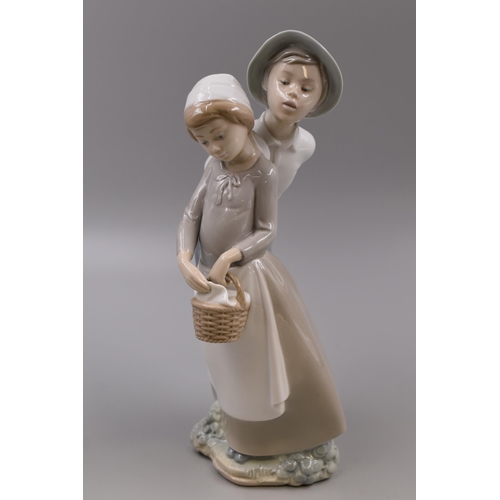 246 - A Nao By Lladro Courting Couple Porcelain Figure, Approx 12