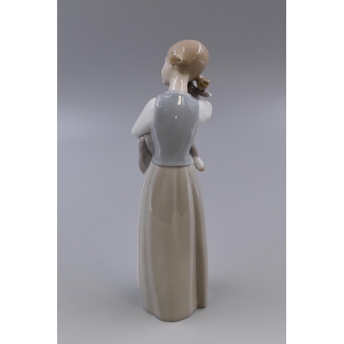 248 - A Lladro Girl With Lamb Porcelain Figure, Approx 8.5