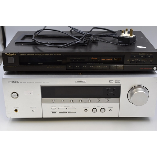 499 - A Yamaha RX-V357 Natural Sound AV Receiver (Powers On), With Technics ST-G45AL Tuner (Untested)