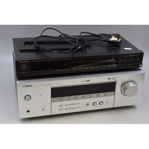 499 - A Yamaha RX-V357 Natural Sound AV Receiver (Powers On), With Technics ST-G45AL Tuner (Untested)