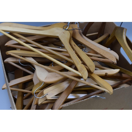 738 - Box of Wooden Coat Hangers