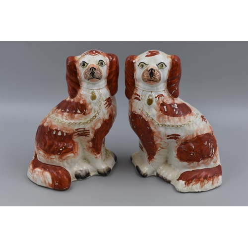 264 - Pair of Staffordshire Flatback Fire Dogs (10