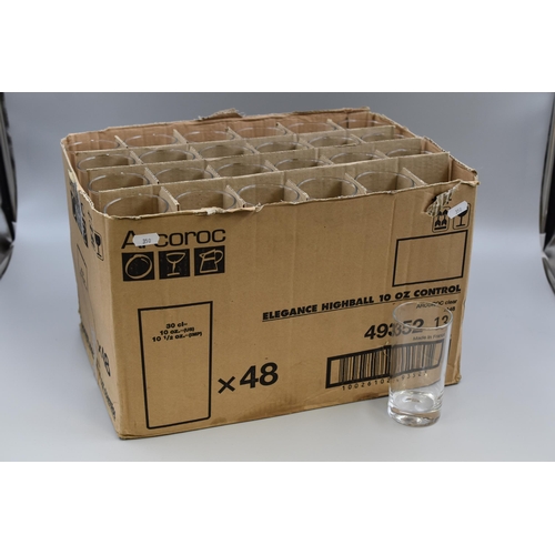 743 - Box of 48 New Arcoroc Elegance Highball Glasses (10oz)