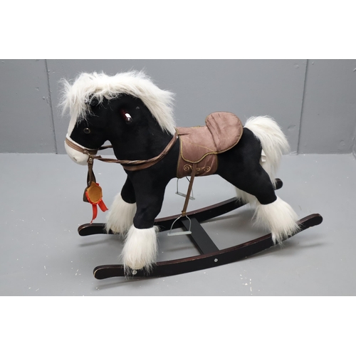 540 - Rocking Horse In Black & White, Ideal For A Toddler, approx 33