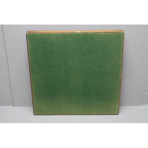 542 - Folding card table with green baise measures 27