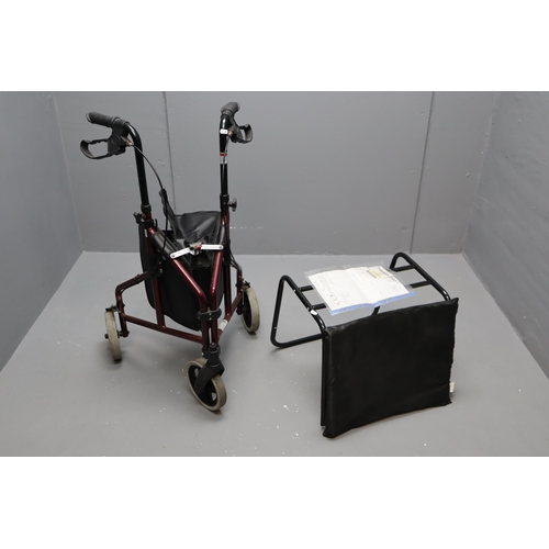 527 - A Drive Medical Three Wheel Walker And Folding Footstool, With Receipts